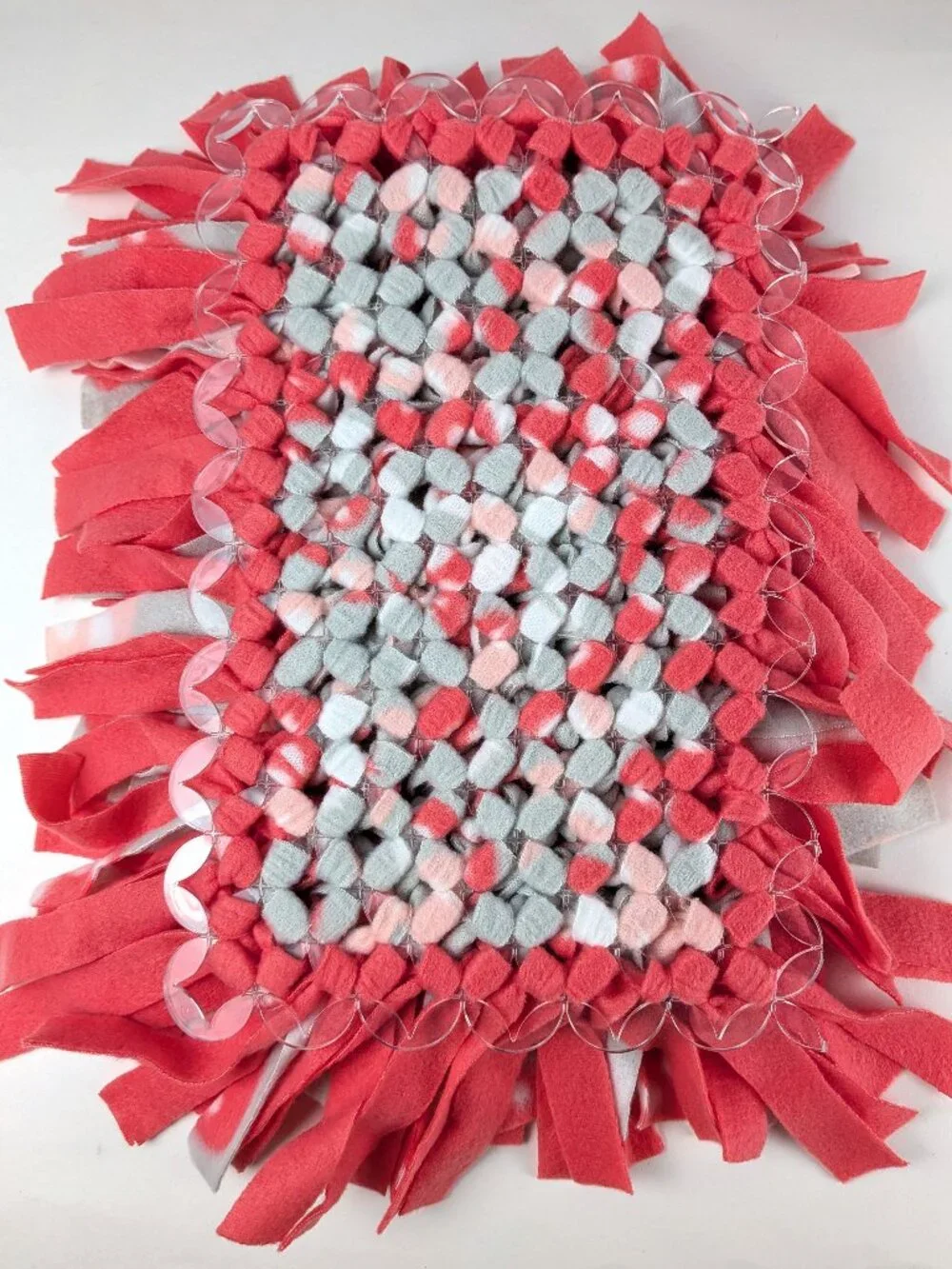NEW Dog/Cat Snuffle Mat - Coral Pink/Gray/White #61